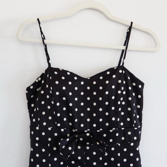 Vintage Forever 21 Black Polka Dot Dress Medium - Picture 2 of 9